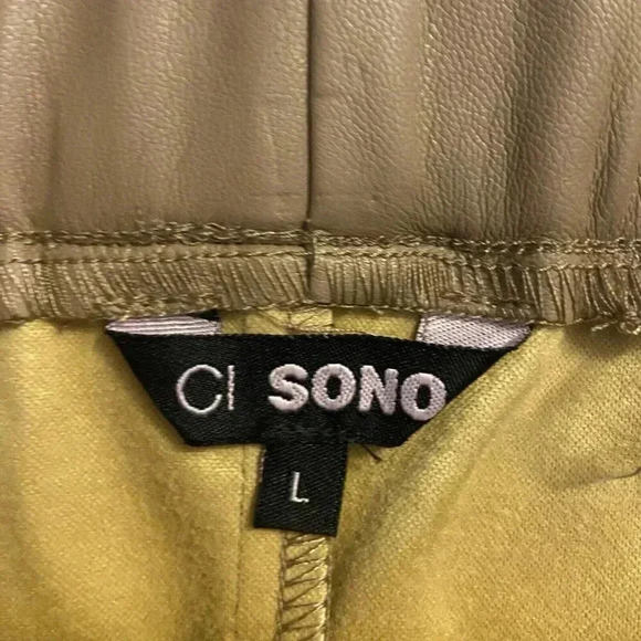 CI Sono Womens Skirt Size L Brown Mini Faux Leather Short Belted - Picture 6 of 10